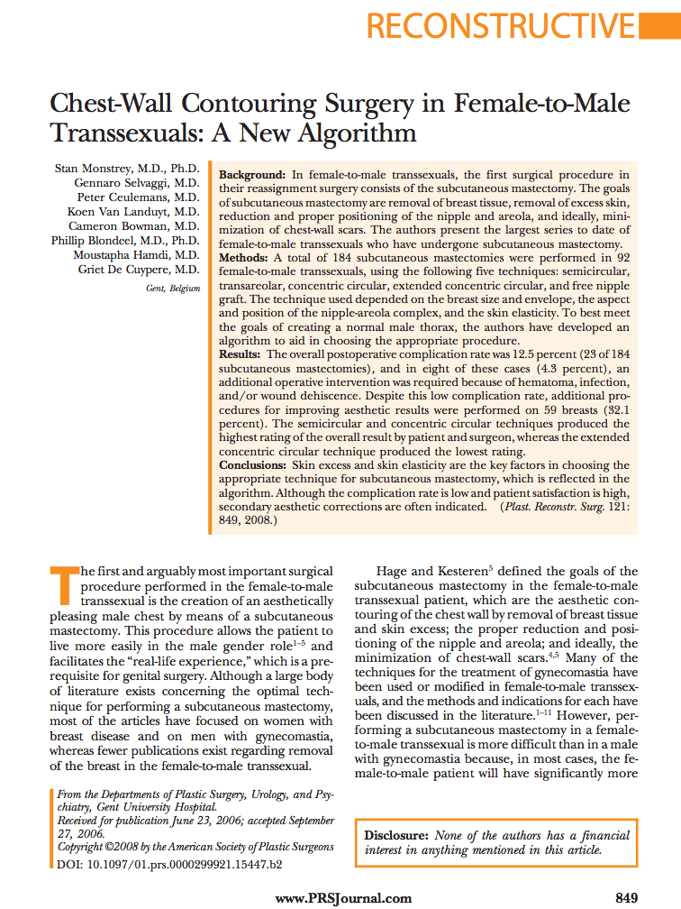 Chest-Wall Contouring Surgery in Female-to-MaleTranssexuals_ A New Algorithm