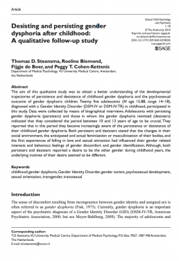 Desisting and persisting genderdysphoria after childhood_A qualitative follow-up study
