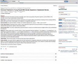 Hormonal Treatment in Young People With Gender Dysphoria- A Systematic Review.