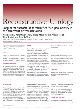 Long-term outcome of forearm flee-flap phalloplasty inthe treatment of transsexualism