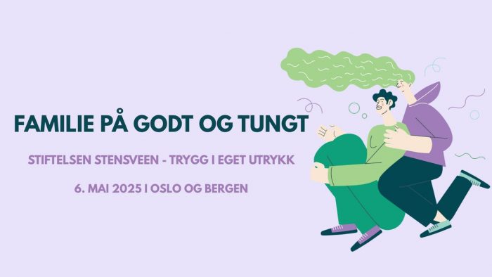 Stiftelsen Stensveen - trygg i eget uttrykk arrangerer Familie på godt og tungt – samling i Bergen og Oslo. I samarbeid med HBRS.
Har du en i familien som opplever kjønnsinkongruens?
Velkommen til en kveld med kunnskap, samtale og deling – for deg som forelder, søsken, partner eller annen nærstående.
📍 Bergen
🗓 6. mai 2025 | 🕕 18:00–21:00
📌 Sameiet Kong Oscarsgt. 25
📍 Oslo
🗓 6. mai 2025 | 🕕 18:00–21:00
📌 Harry Benjamin Ressurssenter, Christian Krohgs gate 34, 5 etg.
📬 Påmelding til Cecilie Amundrød: cecilie@stensveen.no
(Kun forhåndspåmelding – begrenset antall plasser)